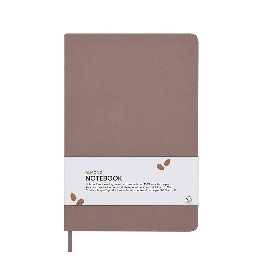 Quaderno con copertina realizzata con i residui di frutta ed elastico di chiusura Quaderno con copertina realizzata con i residui di frutta ed elastico di chiusura